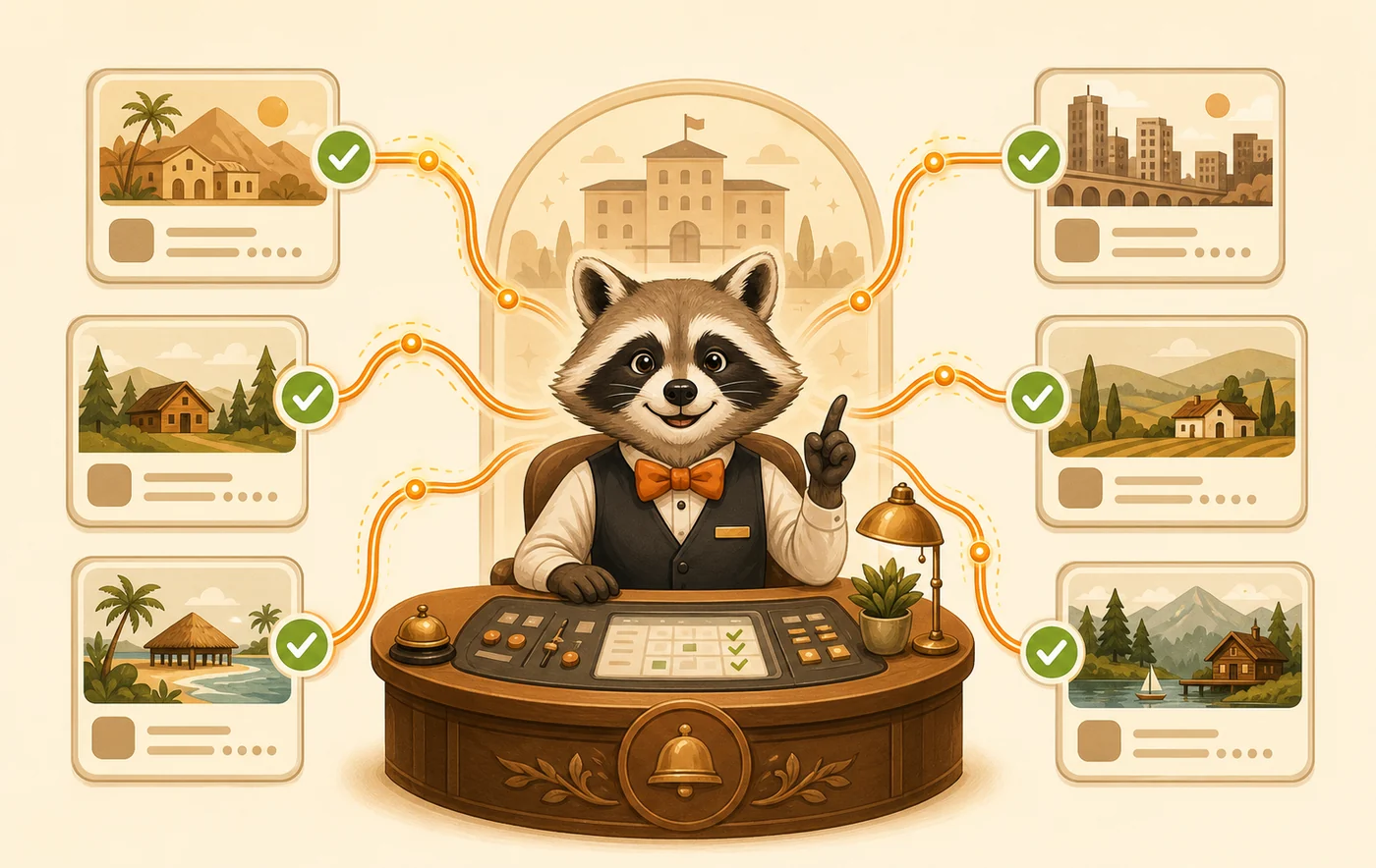 房狸管家將六個訂房通路的房量同步完成
